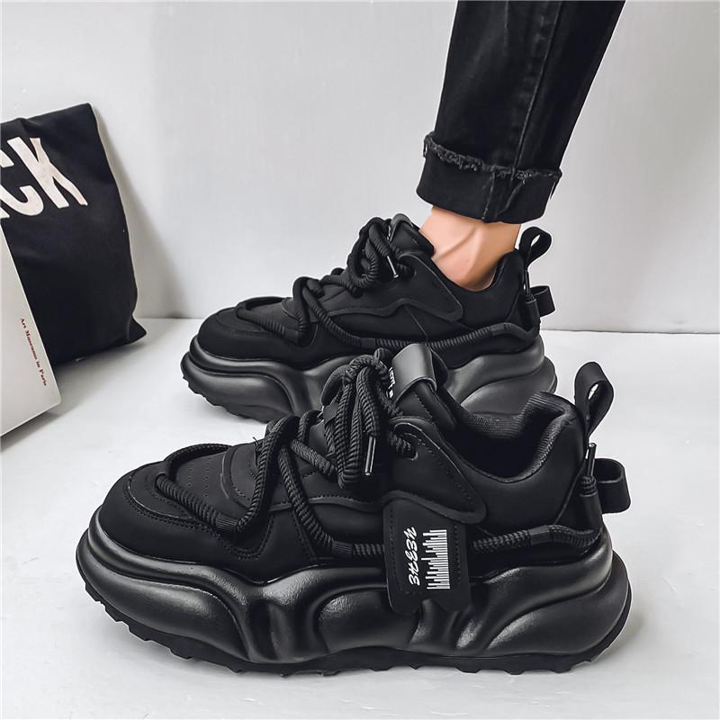 New Exquisite Men's Sneakers Fashion Trend Versatile Casual Board Shoes Thick Soled Height Increasing Breathable Running Shoes