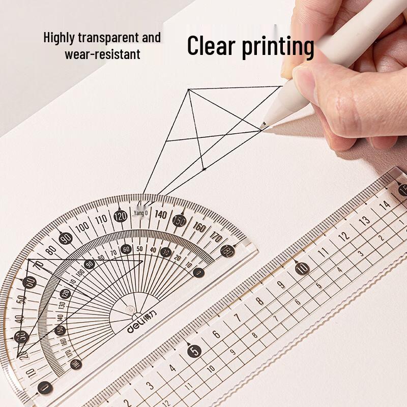 Deli VC126 Anti-Break Geometry Ruler Set
