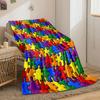 A Colorful Interlocking Puzzle Piece Pattern with Vibrant Hues. for All Seasons Blanket Lunch Break Throw Gift