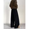 Vintage corduroy casual pants for men and women loose Maillard lazy casual elastic waist velvet spring and autumn