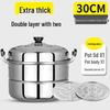 Extra Thick Stainless Steel Multi-layer Steamer Pot for Buns & Fish, Compatible with Induction & Gas Stoves