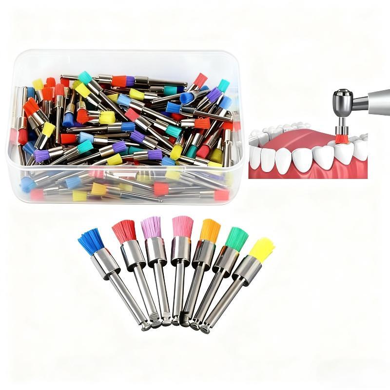 100 Bucăți/Pachet Periuțe de Lustruit Dentare Dezinfectabile Perie cu Peri de Nailon Periuțe de Lustruit Albire Dinți Periuțe Prophy Materiale Dentare