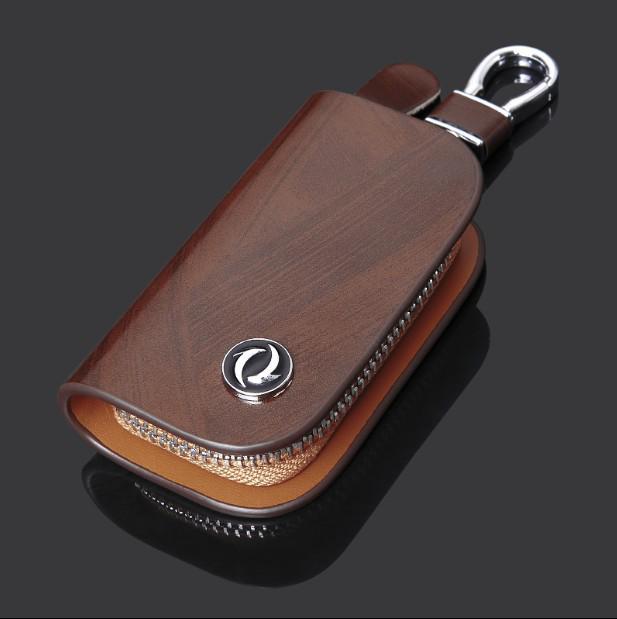 

Peach Wood Grain Protective Car Key Cover for Haval & Foton Logos Black