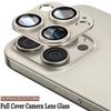 Titanium Metal Camera Lens Protector Cover For iPhone 16 15 14 Pro Max Plus Full Cover Camera Tempered Glass Screen Protection