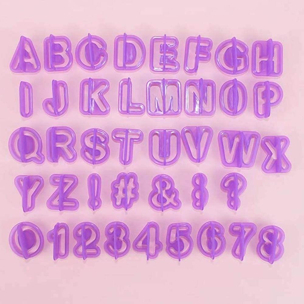 

40Pcs Baking Tools Alphabet Cookie Cutters DIY Alphabet Cake Mold Letter Fondant Cake Decorating фіолетовий