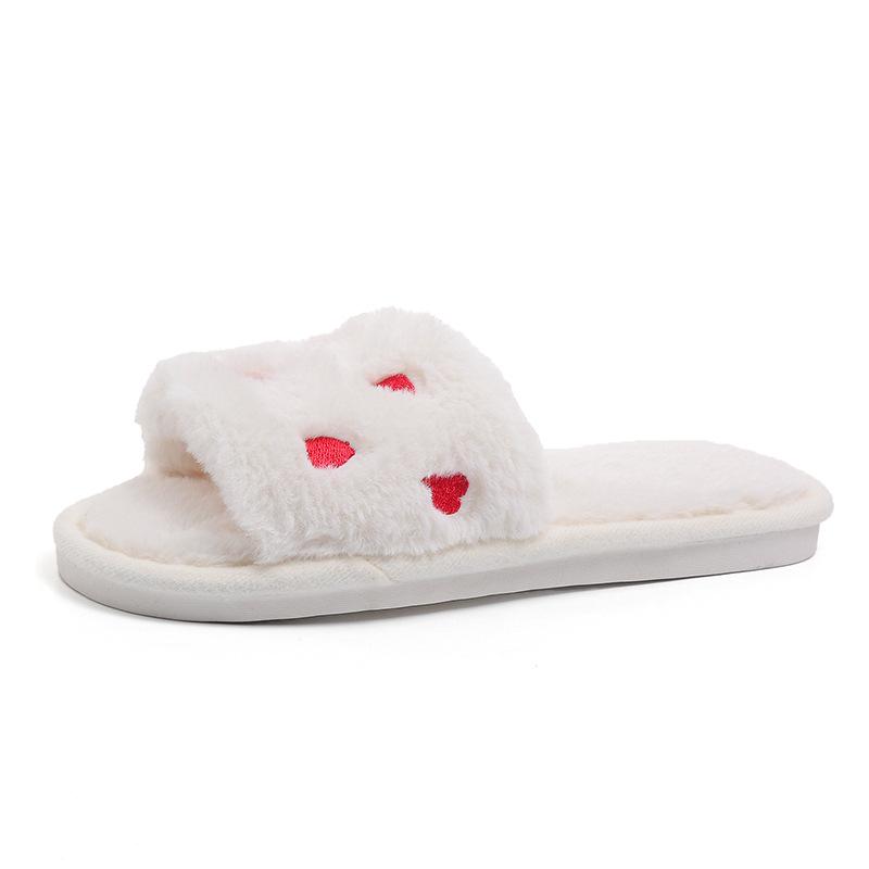 Women's Four Seasons Open-Toe Fluffy Slippers: Warm, Cute, Comfortable Home Shoes.