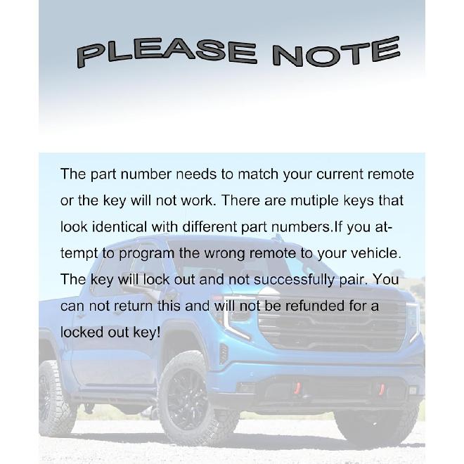 Smart Key for GMC Sierra 2018-, YIKEBALOG 5-Button Proximity Key Fob Replacement for Chevrolet Silverado 2018- HYQ1EA HYQ1ES