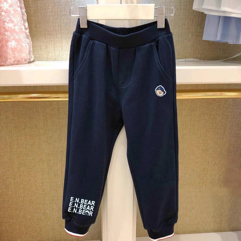 

2025 Boys Korean Style Knitted Sweatpants: Trendy Spring/Autumn Casual Kidswear 110 cm темно-синий
