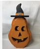 Light Up Pumpkin Decoration with Witch Hat for Indoor Outdoor Use Halloween Themed Table Centerpiece Ornament for Home Office Party Display