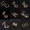 Vintage Real Gold Plating Geometric Metal Hoop Mosquito Coil Clip On Earrings for Women Minimalist Non Pierced Ear Clips