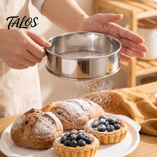 Kitchen Gadget for Pastry Stainless Steel Flour Sifter, Handheld Fine Mesh Strainer, Durable Corrosion Rust Resistant Sifter Round Sieve Cocoa