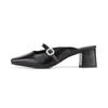 BARBARA 5.5cm Dress Mule Leather Jewel Buckle 2colors Bbj205