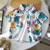 Boys' Beach Vacation Style Shirt - Summer Children's Stylish Loose Short-Sleeved Shirt