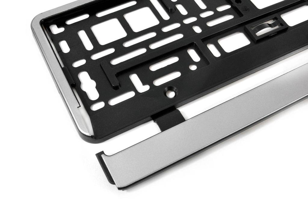 License Plate Frame Silver Flexible AMIO-01163