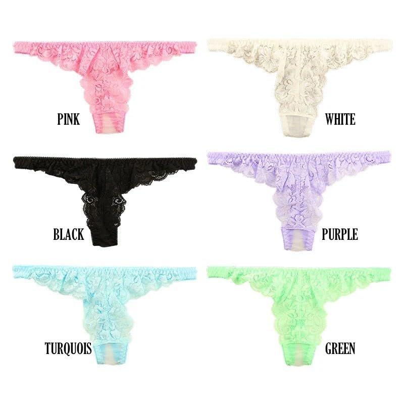 La-Pomme Airy See-Through Stretch Lace Thong G-String Panty Made In Japan