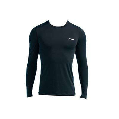 Li Ning Fitness Sports Long Sleeve Breathable Quick Dry Training Shirt Cycling Men Tops Black AUDSB43