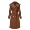 Damen Langarm Trenchcoat Reverskragen Gürtel Eleganter Pendler Oberbekleidung Windjacke Jacke