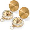Camping Survival Pocket Compass - Heavy Duty Copper Clamshell Waterproof Glow-in-the-Dark Kids Compass
