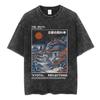 Hot Osaka Dotonbori Japan Illustration Doublesided Print Tshirts Vintage Washed Japanese Style Cityscape Cotton Top Tee