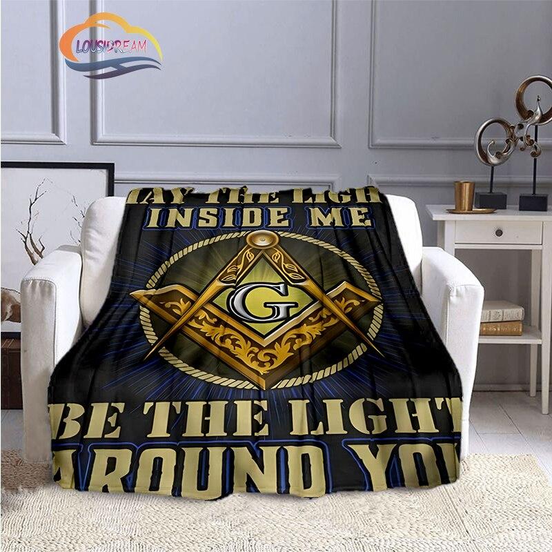 The Freemasons Blanket Freemasonry Series Flannel Cashmere Blanket Masonic Fluffy Blanket All Seeing Eye Printing Pattern Blanke