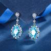 Jewelry Copper Bottom Gold-Plated Simulation Aquamarine Set Denier Birthday Gift Main Stone 13 * 18 8 * 12