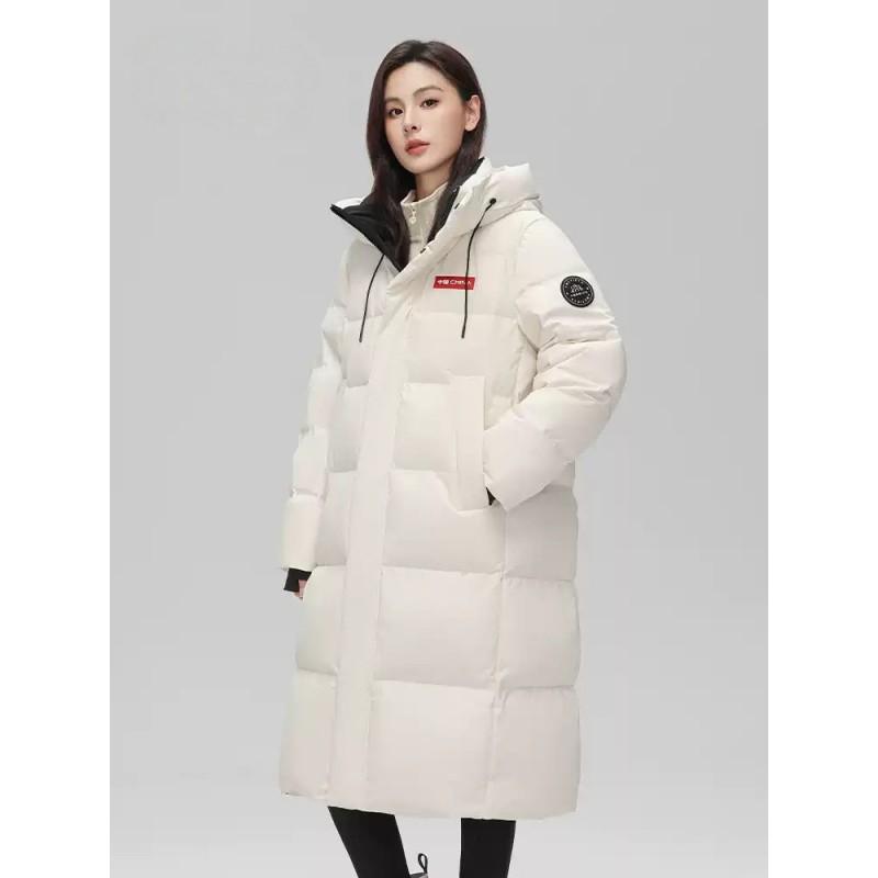 2026 Winter Warm Long Puffer Coat Couples Unisex Hooded Stand Collar Loose Fit Cotton-Padded Jacket