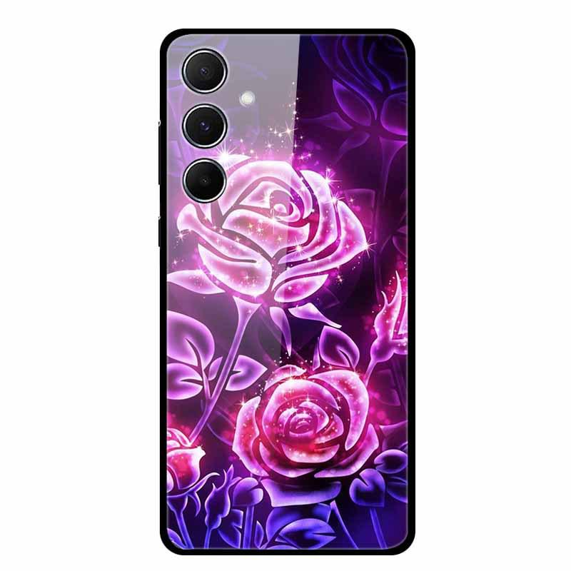 Kreative Landschaftsmalerei Gehärtetes Glas Handyhülle für Samsung A55 5G