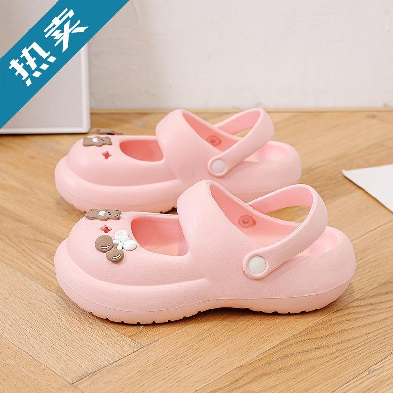 Internet celebrity explosion EVA non-slip women's slippers, wet water can wear versatile thick-soled bag head Roman beach hole shoes
