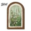 Clear Detailed Wood Wooden Floral Vintage Wall Framed Frame Painting Art Curved Arched Non-fading UV Print Art Rustic French