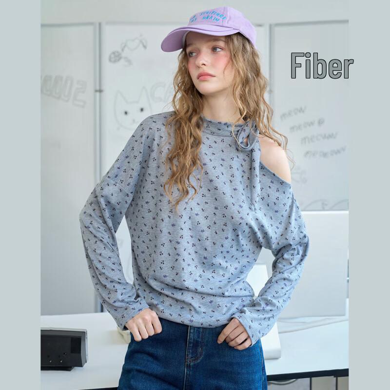 Women's Floral Cold-Shoulder Long-Sleeve Knit Top