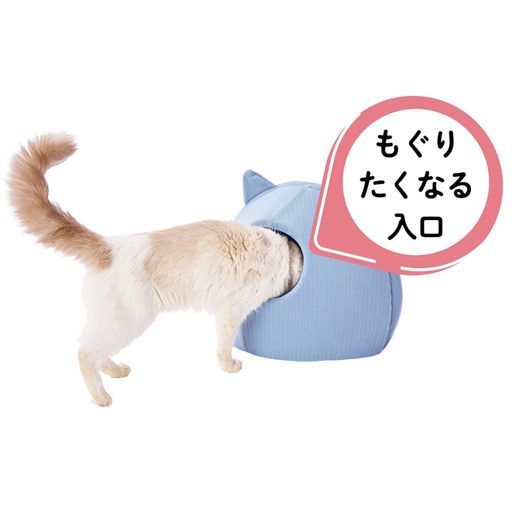 Petio Cool and Relaxing Cat Bed with Cushion and Cat Ear Dome Cool Blue HNA,