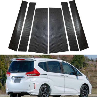 6pcs Carbon Fiber Car Exterior BC Pillar Posts Trim Cover Stickers Decor Accessories Fit For Honda Freed GB5/GB6/GB7/GB8 2017-2024