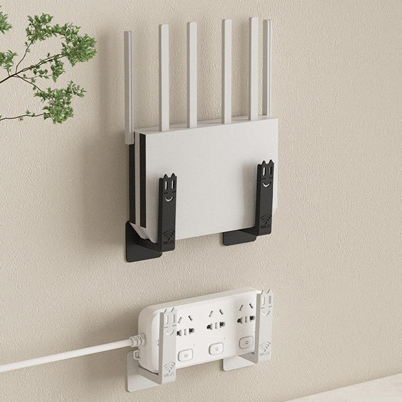 4PCS Router Storage Holder Wall Artifact Set-top Box Wall-mounted Fixture Support Bracket Wifi Placement Rack