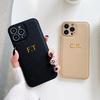 Personalisierte Handyhülle für iPhone 17 16 15 14 13 12 11 Pro Max Plus 17 Air Initialen Name Luxus Lederhülle Geschenke