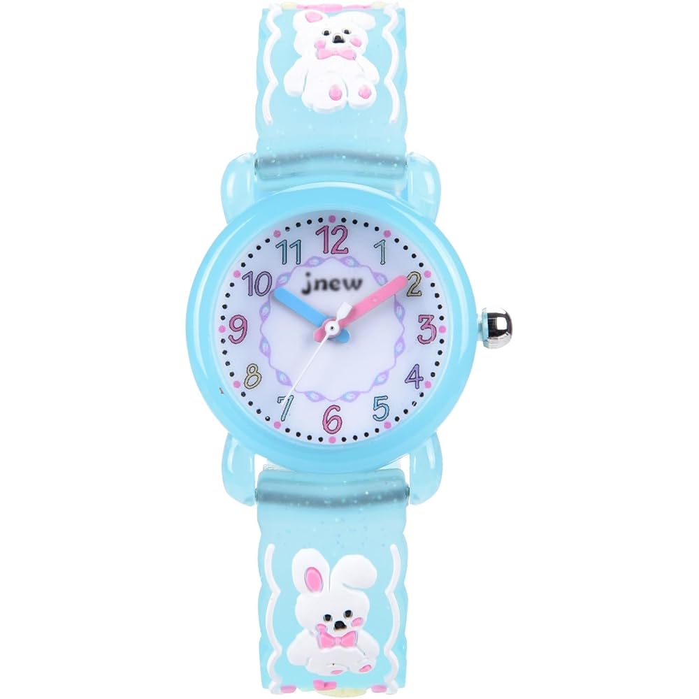 Maeau Kids Quartz Analog Watch Girls Waterproof Blue Rabbit Design Children s Wristwatch
