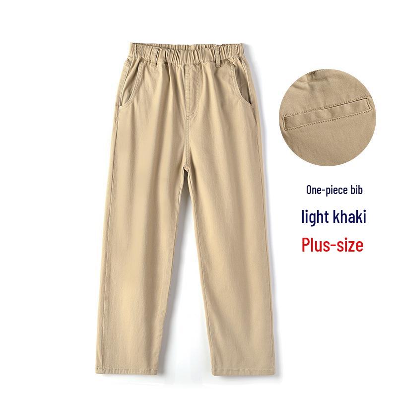 Khaki School Uniform Pants for Primary and Middle School: Boys' Spring/Autumn Cotton Casual Pants & Girls' Stretch Cotton Long Pants