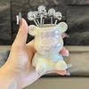 Cute Bear Stainless Steel Fruit Fork Set with Wooden Jar