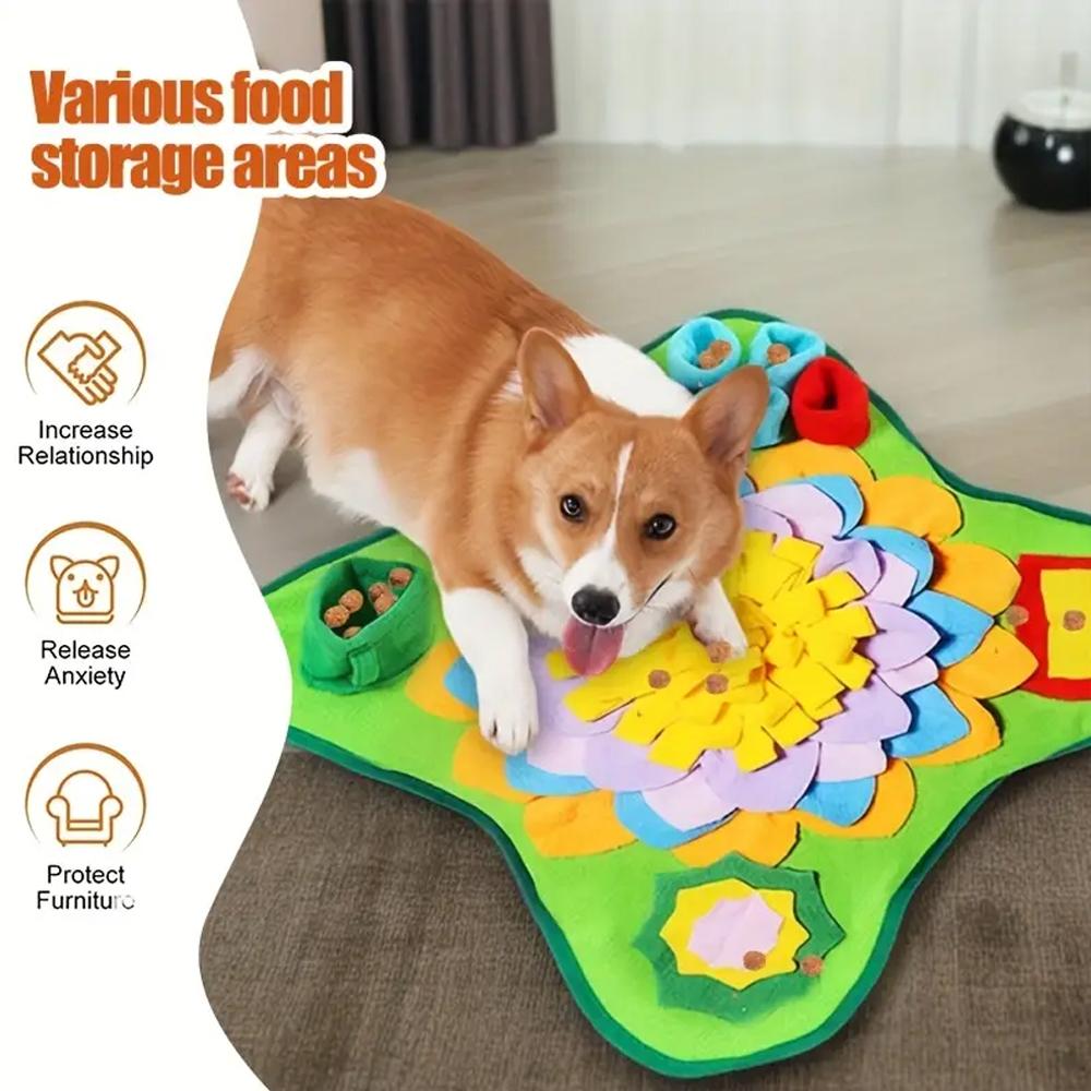 Dogs Snuffle Mat Pet Feeding Mats Puppy Sniffing Pad Interactive Puzzle Toys for Multiple Breeds Training and Stress Release