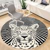 1pc Leopard Print Office Round Area Rug, Indoor Mat Suitable For Office, Under Office Chairs Bedroom Living Room Home Decor, Room Deco