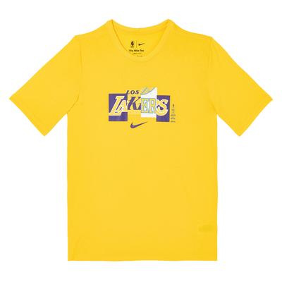 Μπλουζάκι Συνεργασίας NBA Λογότυπο Ομάδας Los Angeles Lakers Αθλητικά Μπασκετικά Κοντομάνικα Παιδικά Τοπ 3Z2B7FEKF-LAK