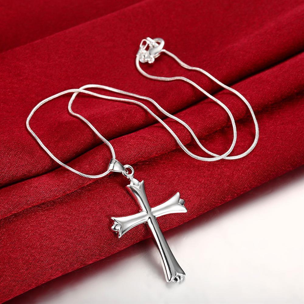 NINAMAID Collana da donna con ciondolo a forma di croce, in argento Sterling 925, regalo di Natale da donna, con zirconi 5A