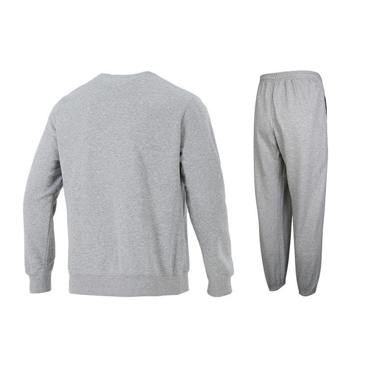 Nike Casual Crew Neck Sweatshirt Breathable Knitted Long Pants Sports Suit Men Sweatshirt, Pants Dark-Heather-Gray BV2667-063+CK6366-063
