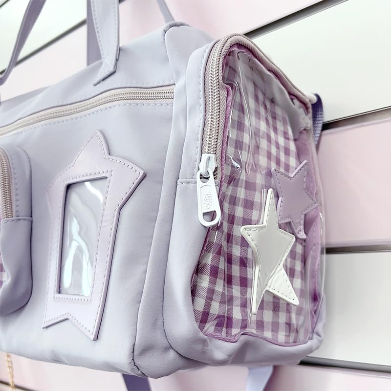 Ita Travel Large Clear Plush Card Lavender G-Trigger Bag, Capacity, Adult, Bag, Storage, Transparent, [Used]