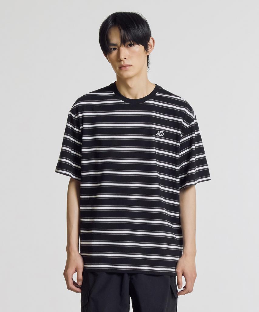 Nyuballanseu Nbneg21583 / Uni Track Club Striped Short Sleeve Tee (Black)