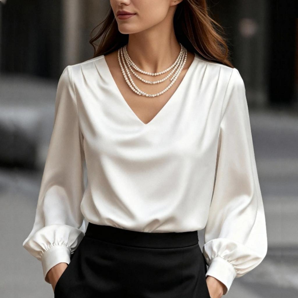 Women's Fashionable, Casual And Versatile Long,sleeved Shirt Top