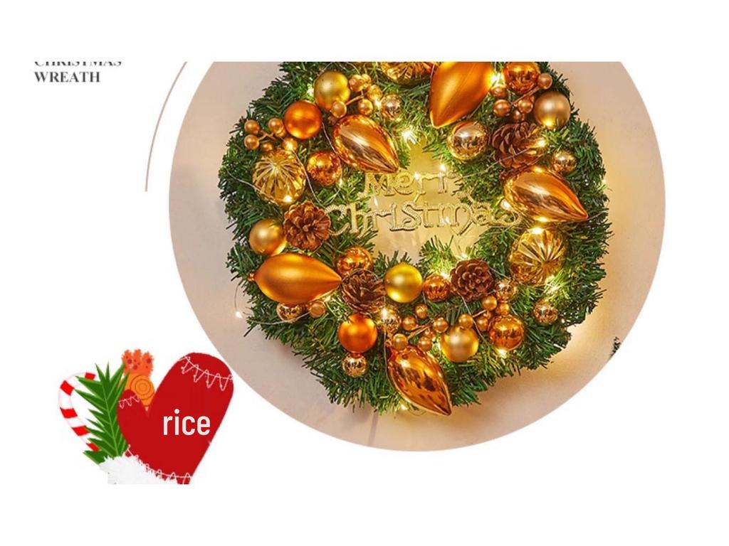 Christmas Door Wreath & Holiday Ornament for Festive Decor
