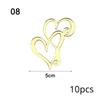 10Pcs Golden Heart Acrylic Cake Topper Valentine's Day Cupcake Decorations Anniversary Wedding Party Cake Toppers Kitchen Tools