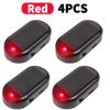 Solar Powered LED Flashing Light Simulated Car LED Warning Light Simulated Dummy Alarm Super Bright Wireless Strobe Signal Alarm
