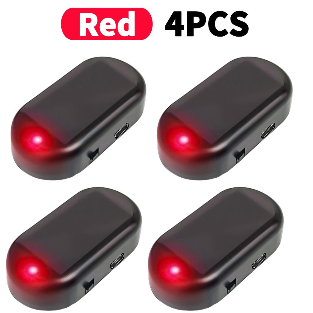 Solar Powered LED Flashing Light Simulated Car LED Warning Light Simulated Dummy Alarm Super Bright Wireless Strobe Signal Alarm