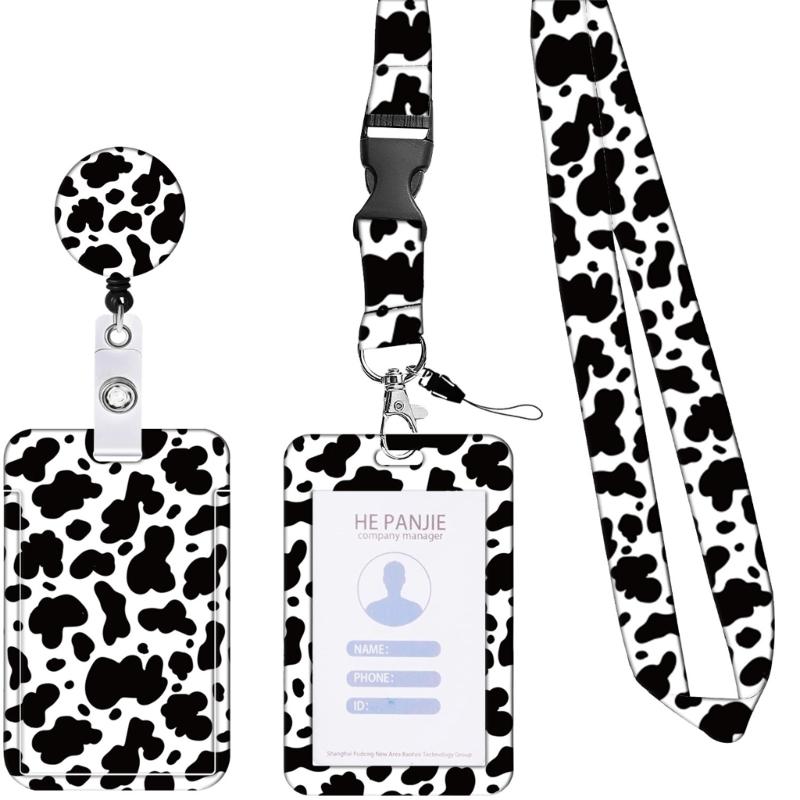 Retractable Lanyard Badge Holder Card Holder with Lanyards Retractable Keychain Badge Holder for Office School Hospital